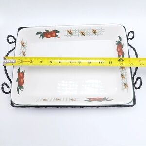 Porcelain Orange Print Baking Dish - White